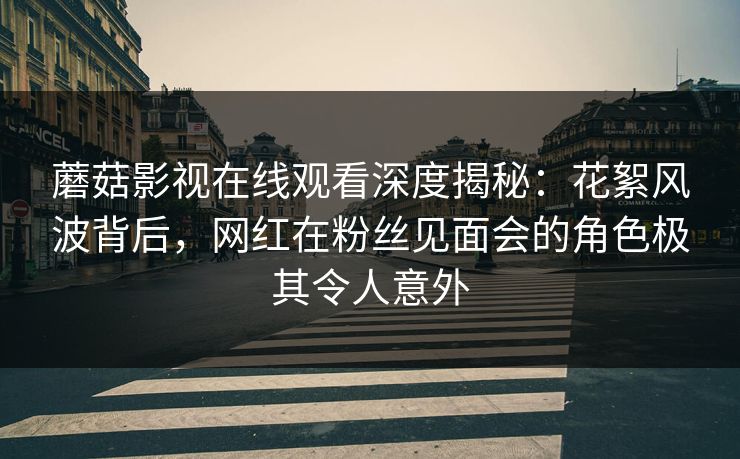 蘑菇影视在线观看深度揭秘：花絮风波背后，网红在粉丝见面会的角色极其令人意外