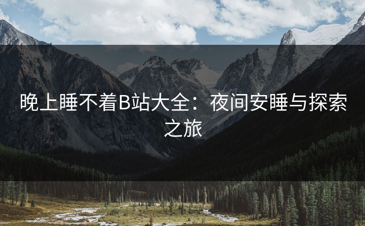 晚上睡不着B站大全：夜间安睡与探索之旅