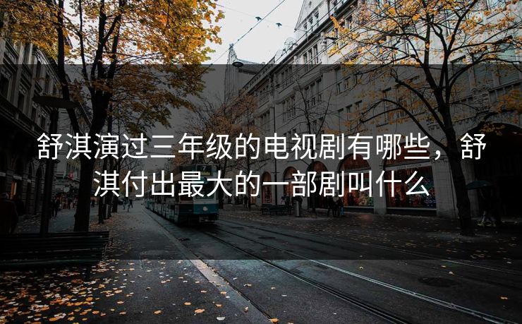 舒淇演过三年级的电视剧有哪些，舒淇付出最大的一部剧叫什么